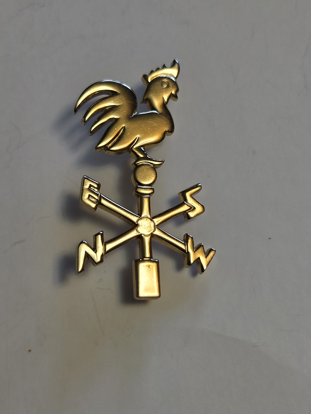 Tg Monet Gold-Tone Rooster Weathervane Brooch